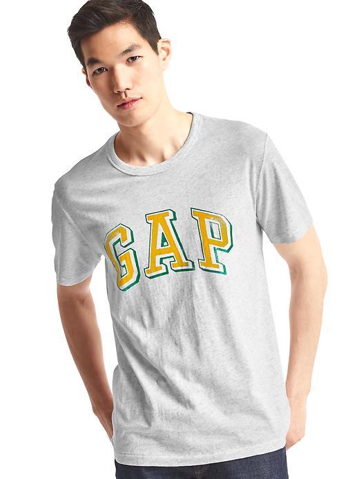 Gap Men Block Logo Graphic Tee - Light Heather Gray