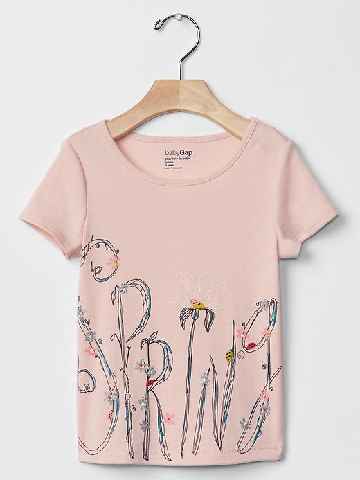 Gap Embellished Spring Graphic Tee - Icy Pink