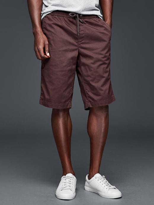 Gap Men Lived In Twill Jogger Shorts 12" - Maroon