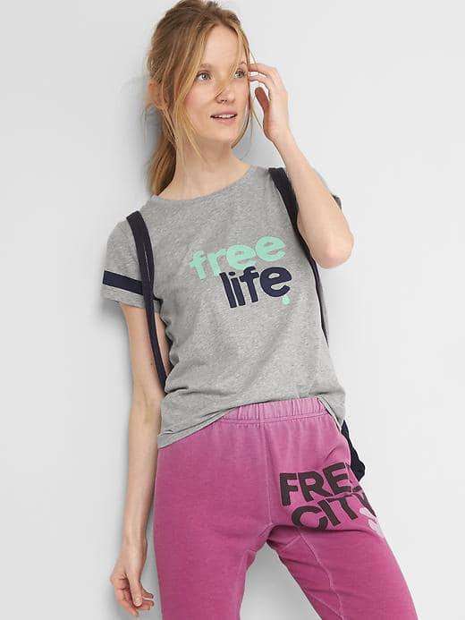 Gap Women Free City X Gap Life Tee - New Heather Grey