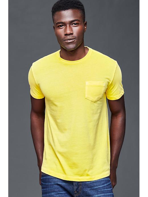 Gap Men Vintage Wash T Shirt - Fire Fly
