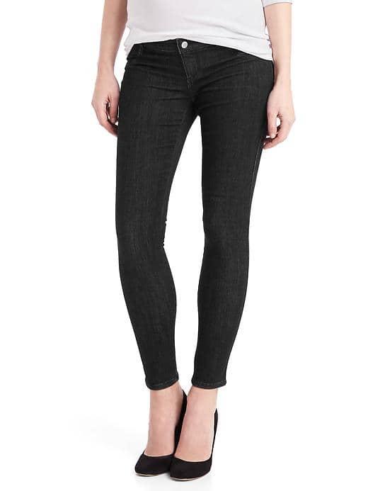 Gap Women High Stretch 1969 Inset Panel Easy Legging Jeans - Black Denim
