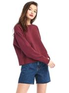 Gap Women The Archive Re Issue Crop Crewneck - Red Delicious