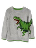 Gap Intarsia Dino Crew Sweater - Charcoal Gray