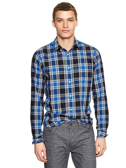Gap Poplin Plaid Shirt - Blue Allure