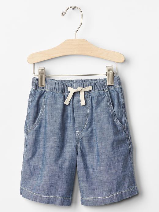Gap 1969 Pull On Chambray Shorts - Medium Wash