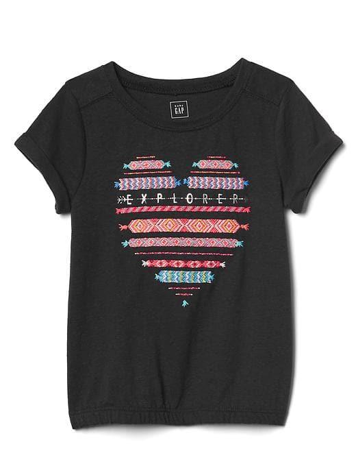 Gap Embellished Graphic Bubble Tee - Moonless Night
