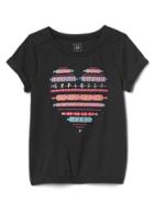 Gap Embellished Graphic Bubble Tee - Moonless Night