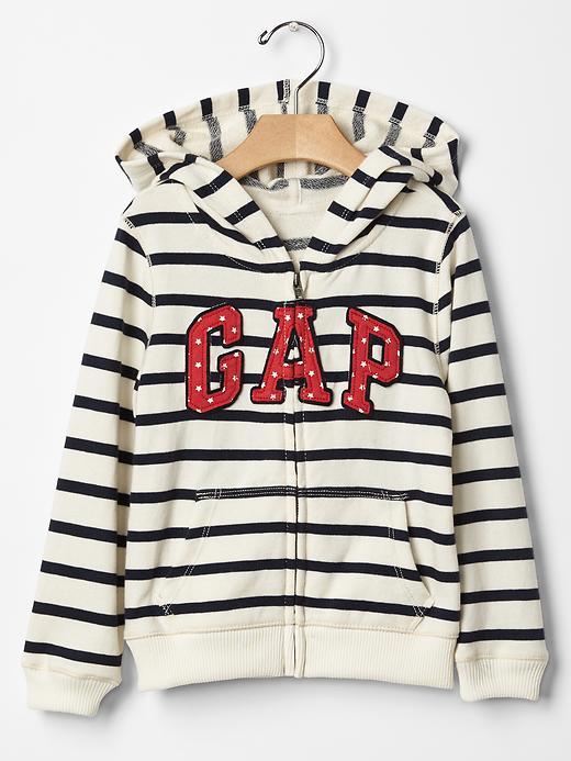 Gap Sparkler Logo Zip Hoodie - Blue Stripe