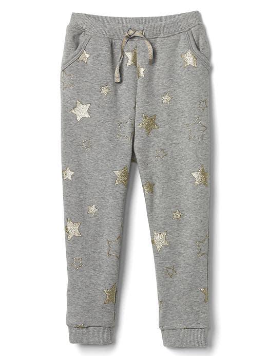 Gap Cozy Print Joggers - Grey Heather