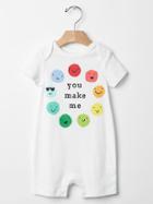 Gap Personalitees Graphic Shorty One Piece - White