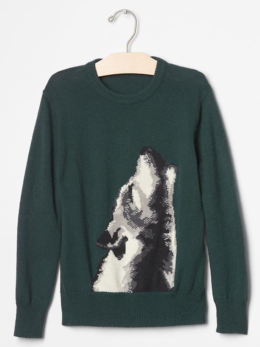 Gap Wolf Intarsia Sweater - Tarnished Teal