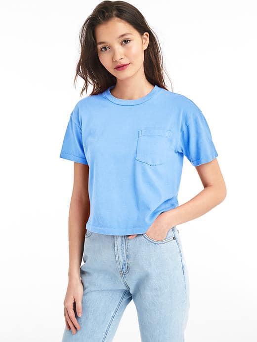 Gap Women The Archive Re Issue Original Pocket T - Blue Focus