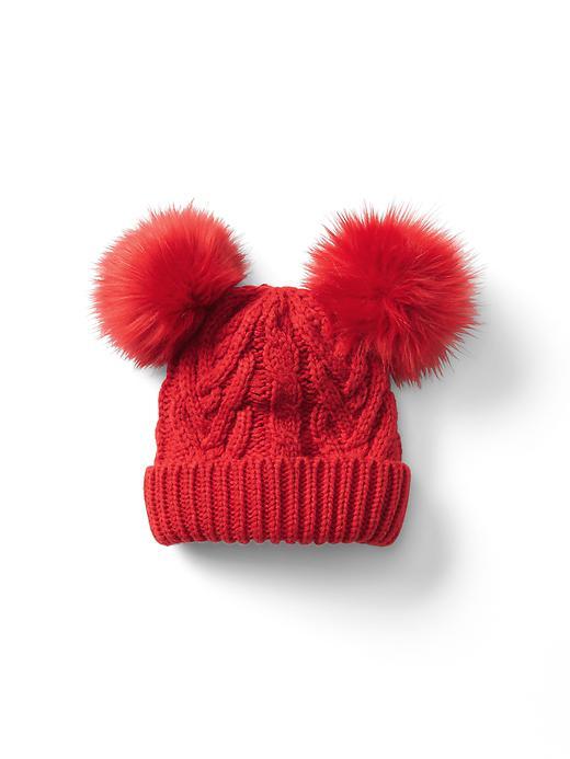 Gap Cable Knit Pom Pom Beanie - Modern Red