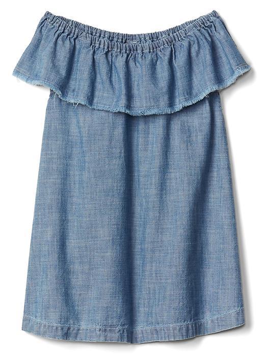 Gap Ruffle Chambray Dress - Denim