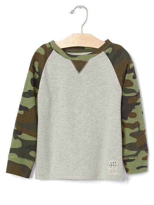 Gap Long Sleeve Baseball Tee - Green Camo
