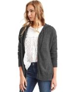 Gap Women Soft Zip Hooded Sweater - Charcoal Heather