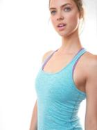Gap Women Breathe Stripe Racerback Tank - Truly Teal