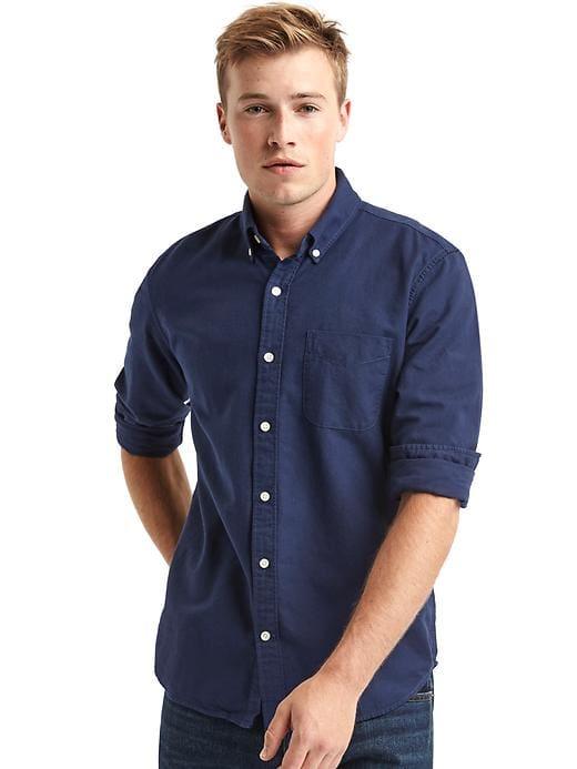 Gap Men Oxford Solid Slim Fit Shirt - Tapestry Navy