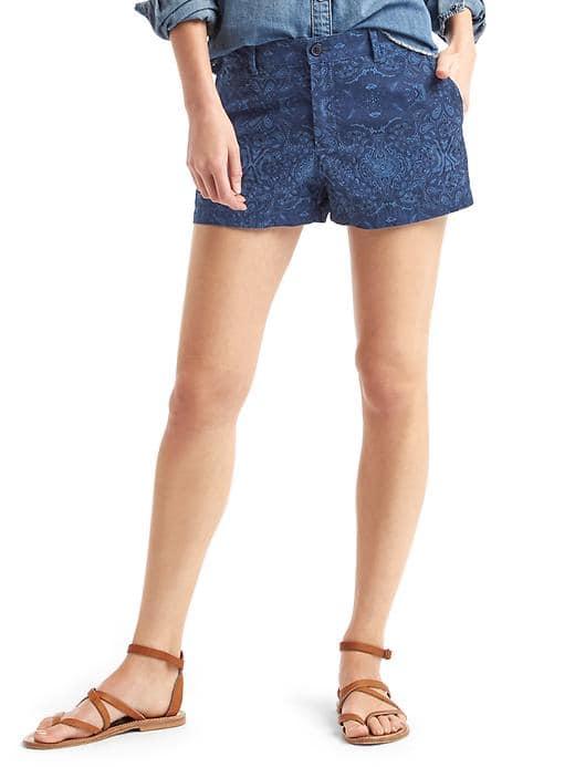 Gap Women Print Summer Shorts - Blue Paisley