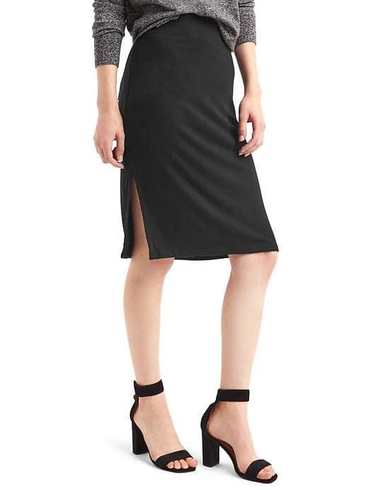 Gap Women Ribbed Pencil Skirt - True Black