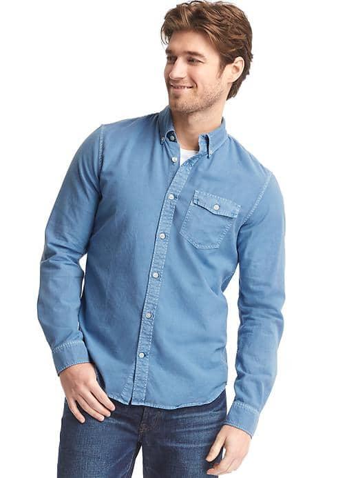 Gap Men Oxford Slim Fit Shirt - Blue