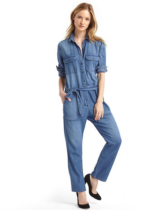 Gap Women 1969 Denim Utility Jumpsuit - Medium Indigo