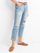 Gap Mid Rise Destructed Camo Best Girlfriend Jeans - Destruction