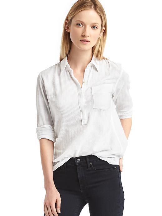 Gap Women Henley Popover - White