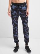 Gap Women Studio Stripe Panel Joggers - Blue Camo