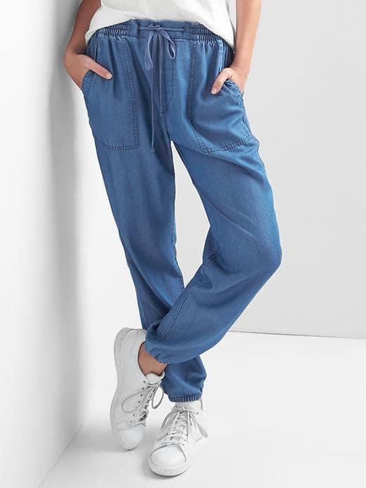 Gap Tencel Utility Joggers - Light Indigo