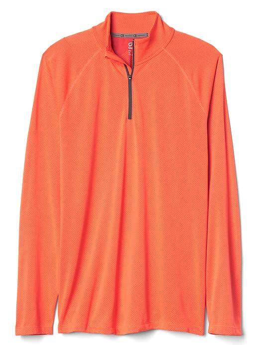 Gap Men Aeromesh Running Half Zip Pullover - Neon Orange Bolt
