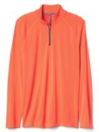 Gap Men Aeromesh Running Half Zip Pullover - Neon Orange Bolt