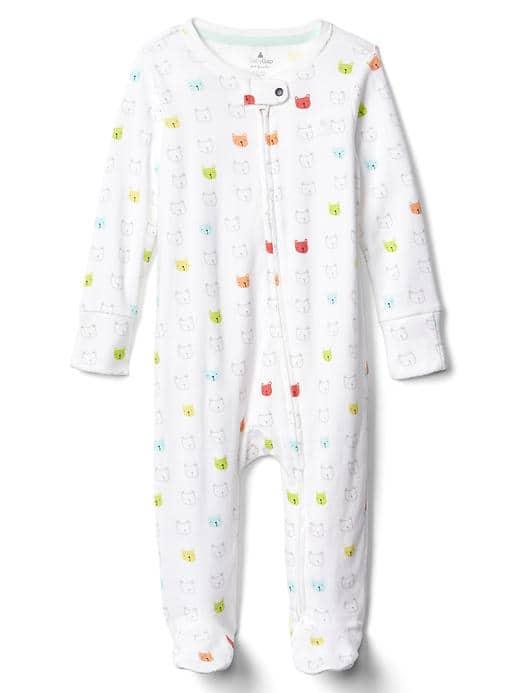 Gap Favorite Print Footed Zip One Piece - White