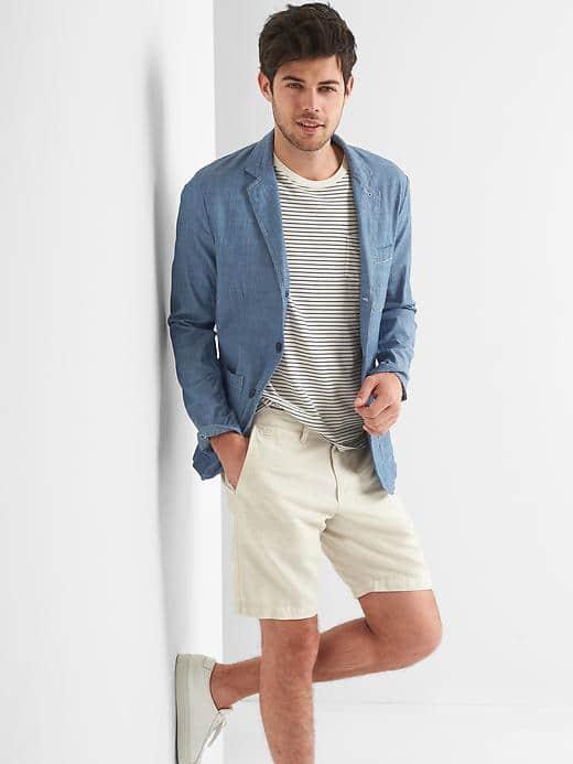 Gap Women Chambray Denim Blazer - Rinse Washed Indigo