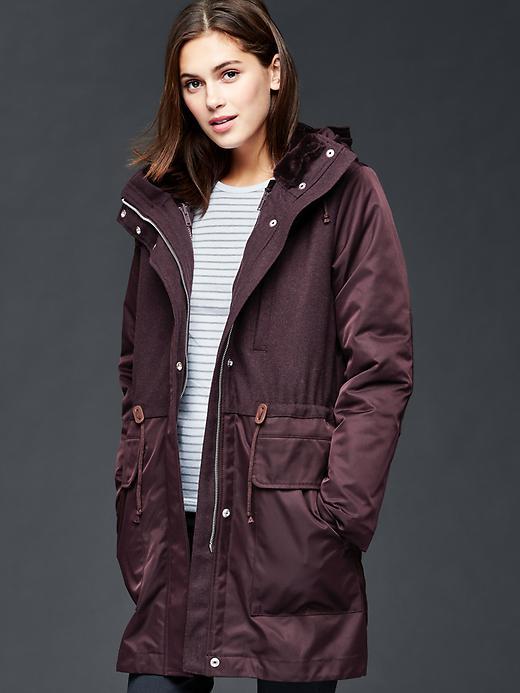 Gap Three In One Parka Jacket - Rich Eggplant