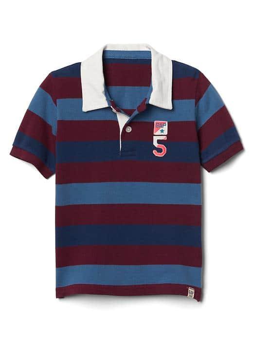 Gap Logo Stripe Pique Polo - Red Delicious