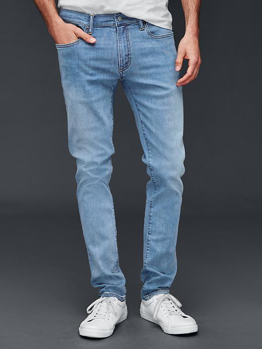 Gap Men High Stretch 1969 Skinny Fit Jeans - Light Indigo