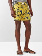 Gap Men Tropical Print Surf Shorts 7&quot; - Yellow Hibiscus