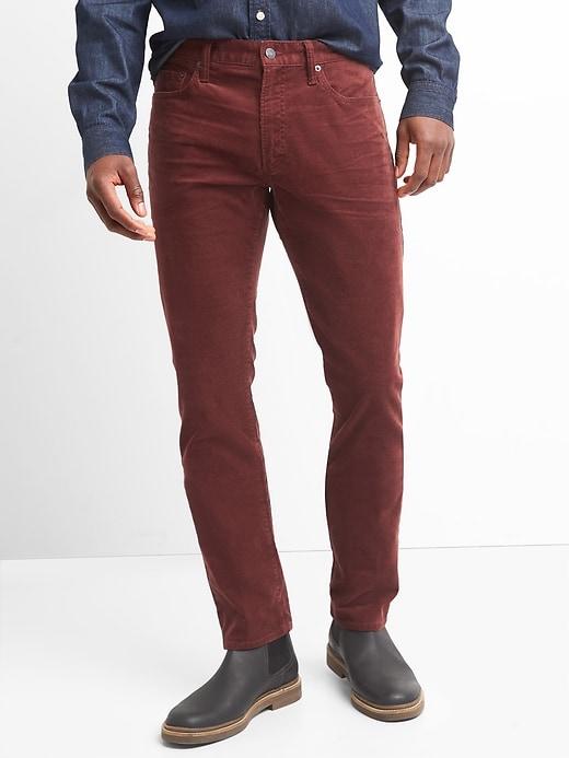 Gap Men Stretch Slim Fit Cords - Burgundy