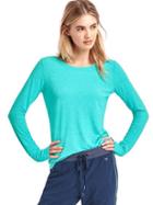 Gap Women Gapfit Breathe Long Sleeve Tee - Aqua Tropic