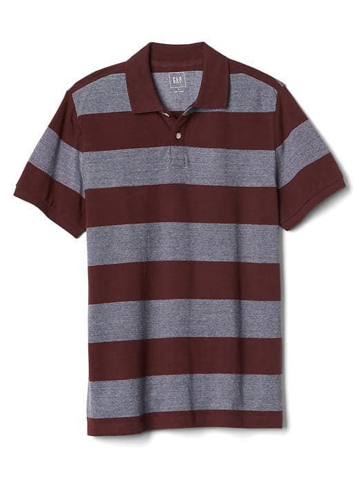 Gap Men Oxford Rugby Stripe Polo - Red Stripe