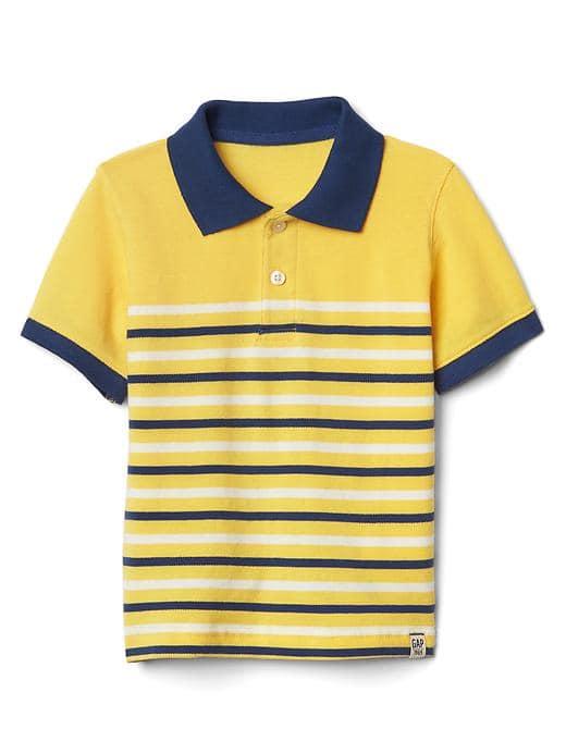 Gap Multi Stripe Pique Polo - Canary Yellow