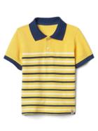 Gap Multi Stripe Pique Polo - Canary Yellow