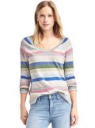 Gap Women Crazy Stripe Soft V Neck Sweater - Crazy Stripe