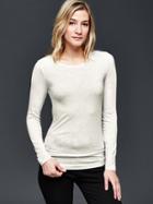 Gap Women Pure Body Smooth Cotton Tee - White Heather