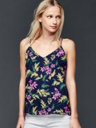 Gap Women Drapey Print Cami - Purple Floral