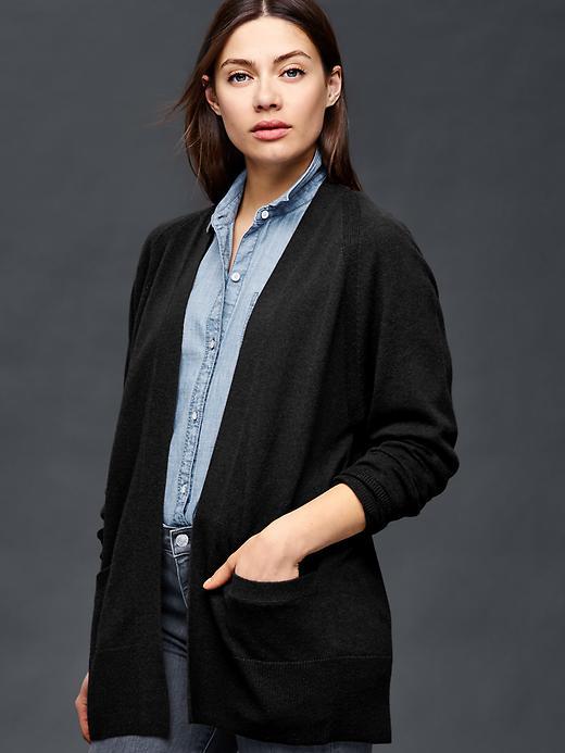 Gap Wool/cashmere Open Cardigan - True Black