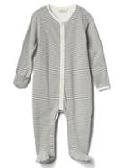 Gap Organic Striped Footed One Piece - Gray Stripe