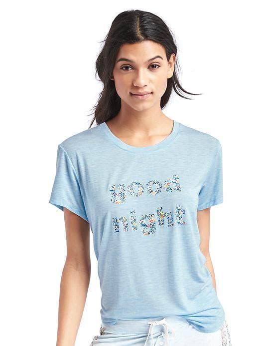 Gap Women Mix And Match Short Sleeve Sleep Shirt - Blue Heather